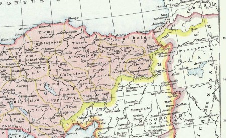 Λεπτομέρεια του χάρτη της Βυζαντινής Αυτοκρατορίας, από G. Droysen "Allgemeiner Historischer Handatlas", Λειψία 1896