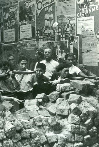 Βαρκελώνη, Ιούλιος 1936/ πολιτοφύλακες των Δημοκρατικών σε οδόφραγμα